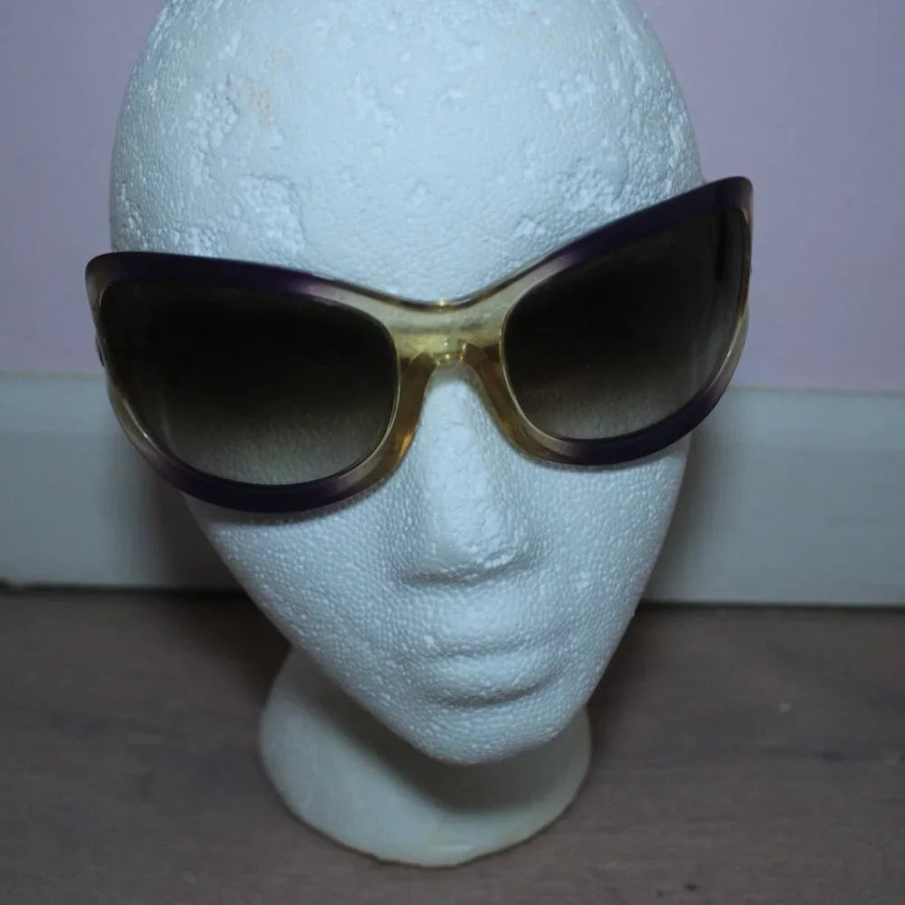 Spy Optic. MADE IN ITALY. Bianca Clear/Purple Gradient Acetate Oversized Sunglasses