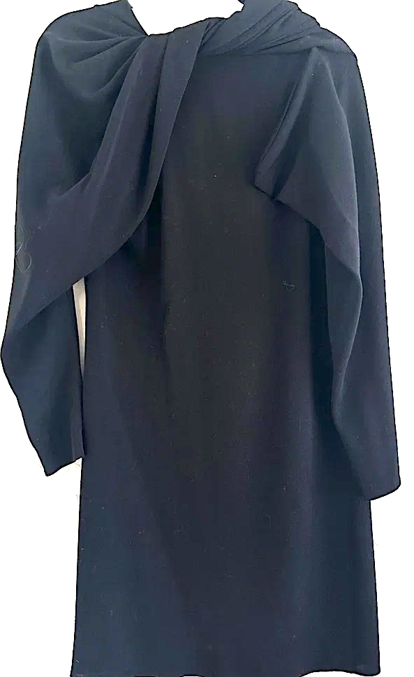 Lanvin Paris. 2014 Collection Black Wool Long Sleeve Dress