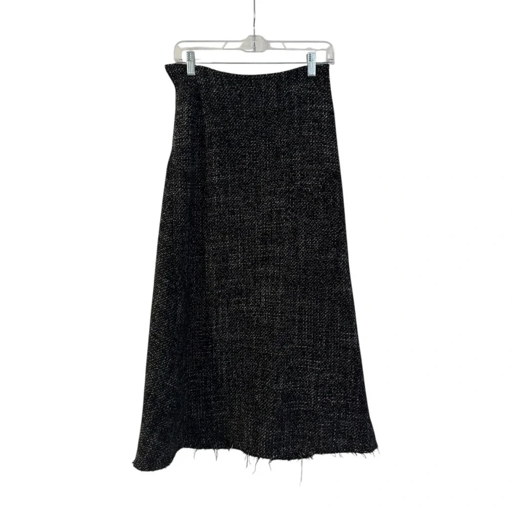 YOHJI YAMAMOTO JAPAN. COLLECTIONS. GRAY Tweed Button Snap Intentional Unfinished Hem