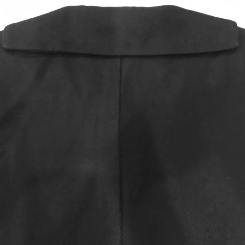 MIU MIU ITALY. Black Cotton/Silk Ruffled Pocket Blazer