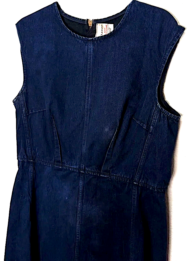Lanvin PARIS.  Acne Blue Denim Fit Flare Dress Belt