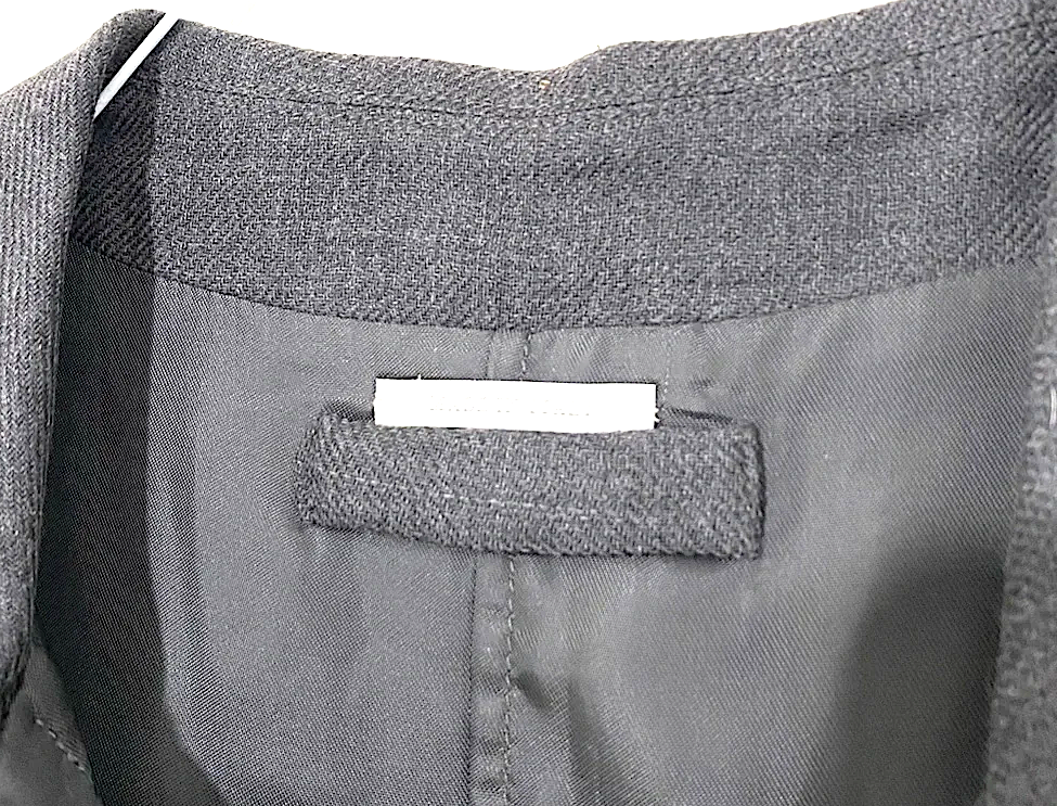 Prada ITALY. Grey Wool Button Down Sleeveless Shirtdress