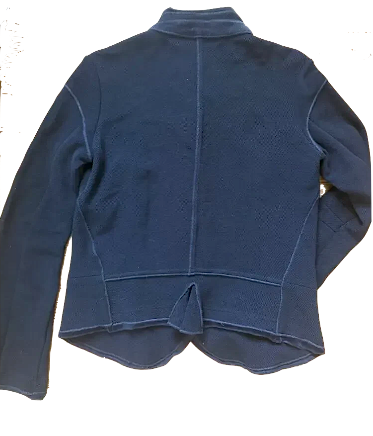 Marithé + François Girbaud. PARIS. Dark Navy Cravatatakiller Wool Blend Stand Collar Jacket