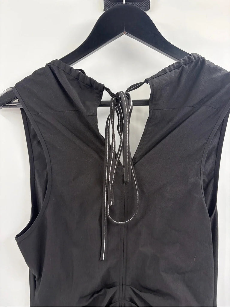 Proenza Schouler NY. White Label U Neck BLACK Sleeveless Flare Midi Dress