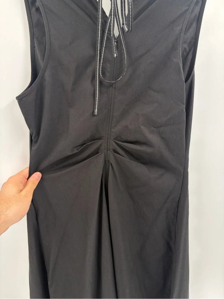 Proenza Schouler NY. White Label U Neck BLACK Sleeveless Flare Midi Dress