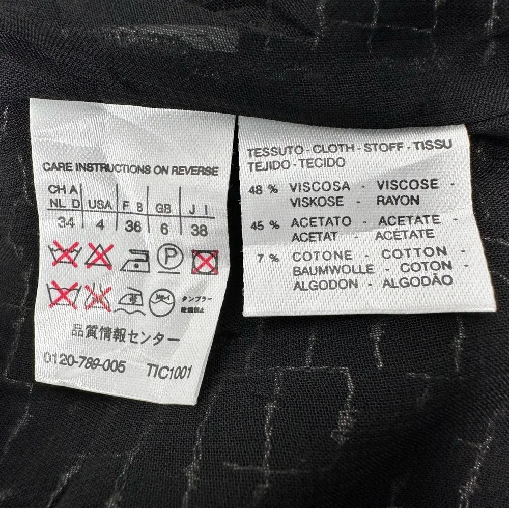 Max Mara ITALY. Black/Grey/White Tweed Open Blazer Jacket