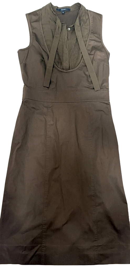 Gucci ITALY. Vintage Tie Brown Dress
