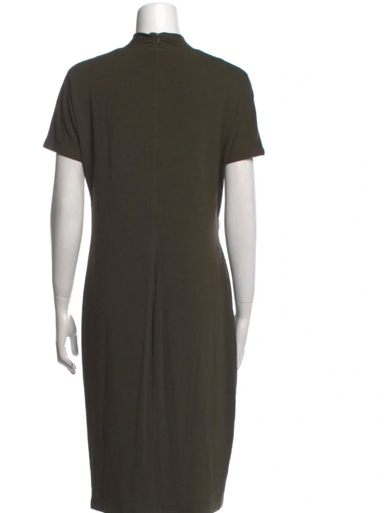Max Mara Italy.Olive Green knit jersey Dress