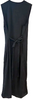 Comme des Garcons Japan. 1992 COLLECTION. Black Cupro/Silk Belted Button Front Midi Dress