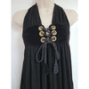 Helmut Lang NY. Black Halter Lace Up Maxi Dress