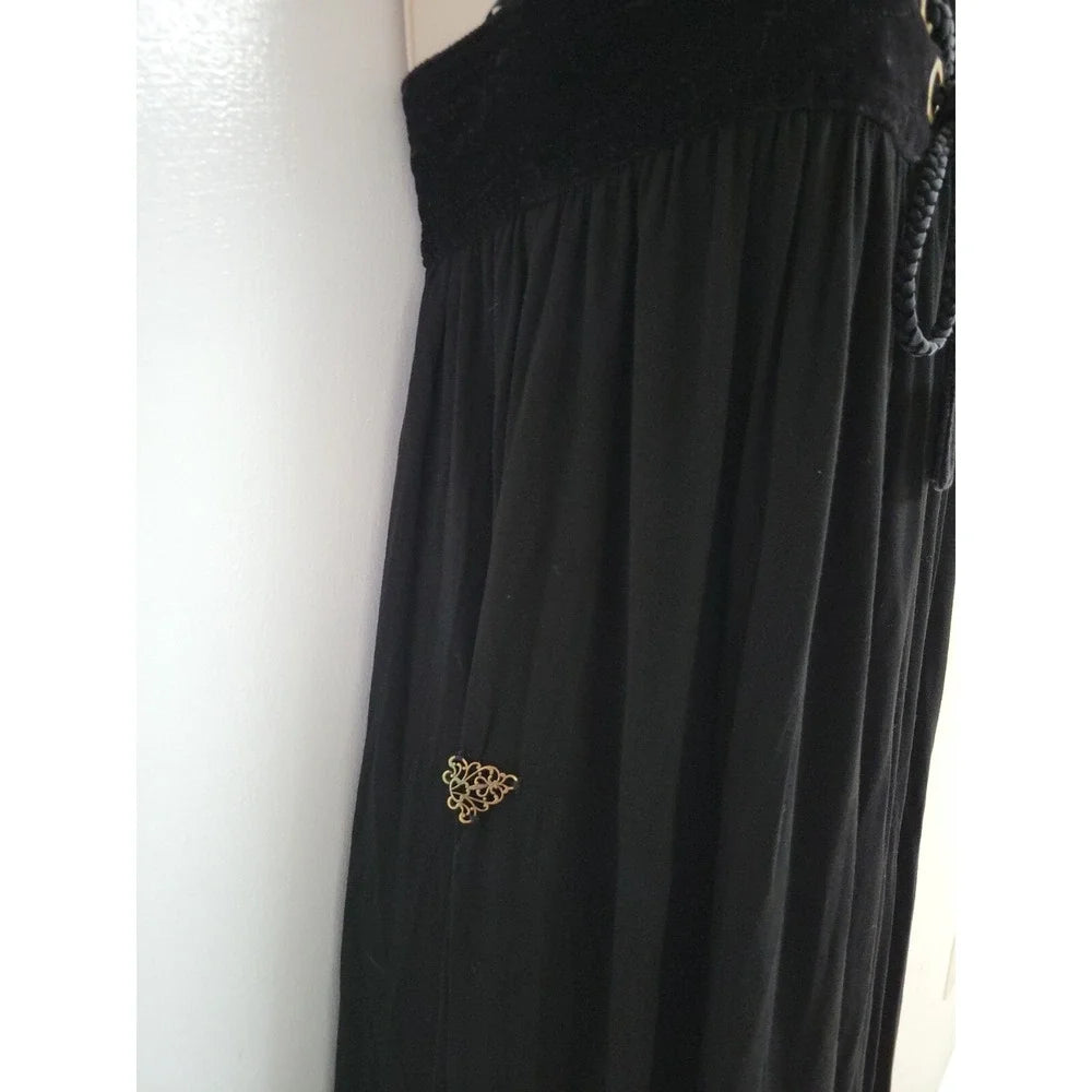 Helmut Lang NY. Black Halter Lace Up Maxi Dress
