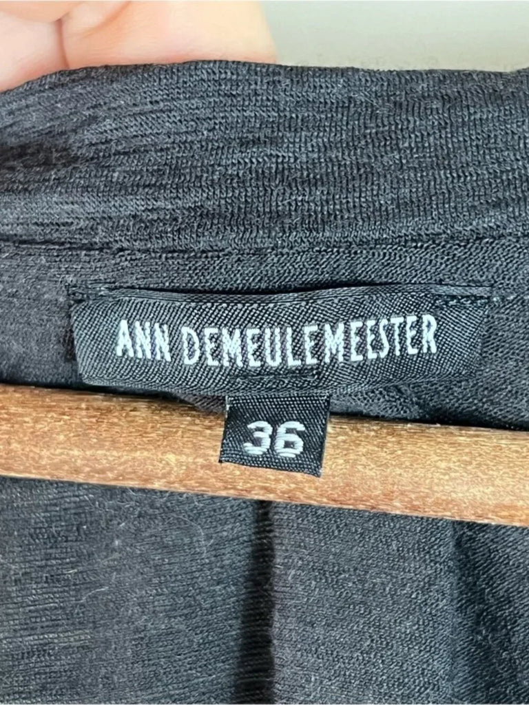 Ann Demeulemeester BELGIUM.  Black/Gray 100% Wool Tank Tunic Shirt/Top