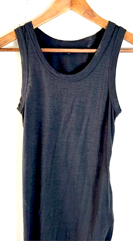 Ann Demeulemeester BELGIUM.  Black/Gray 100% Wool Tank Tunic Shirt/Top