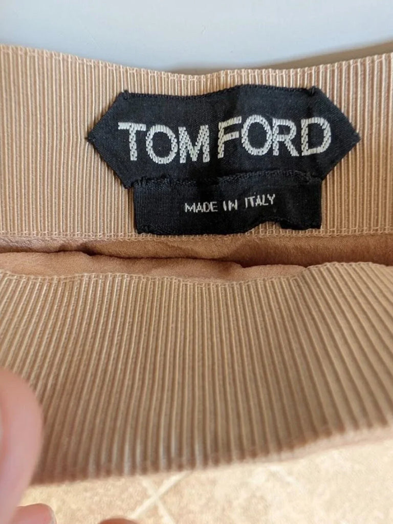 TOM FORD NY. NEW W/TAG. Nude/Beige Ruched Draped Jersey Skirt