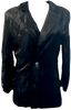 ANN DEMEULEMEESTER BELGIUM. Black Velvet/Cotton Blend Blazer