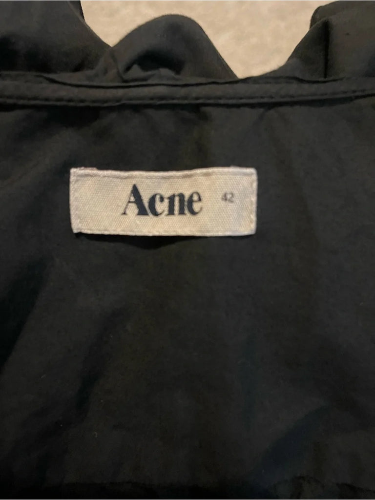 Acne Studios Stockholm. Vintage Charcoal Layered Ruffle Front Blouse