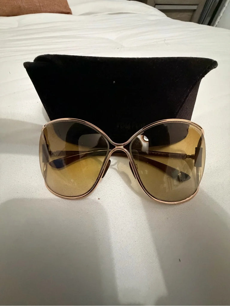 Tom Ford NY. Goldplated Frame, Rose/Brown Gradient lens Butterfly Sunglasses