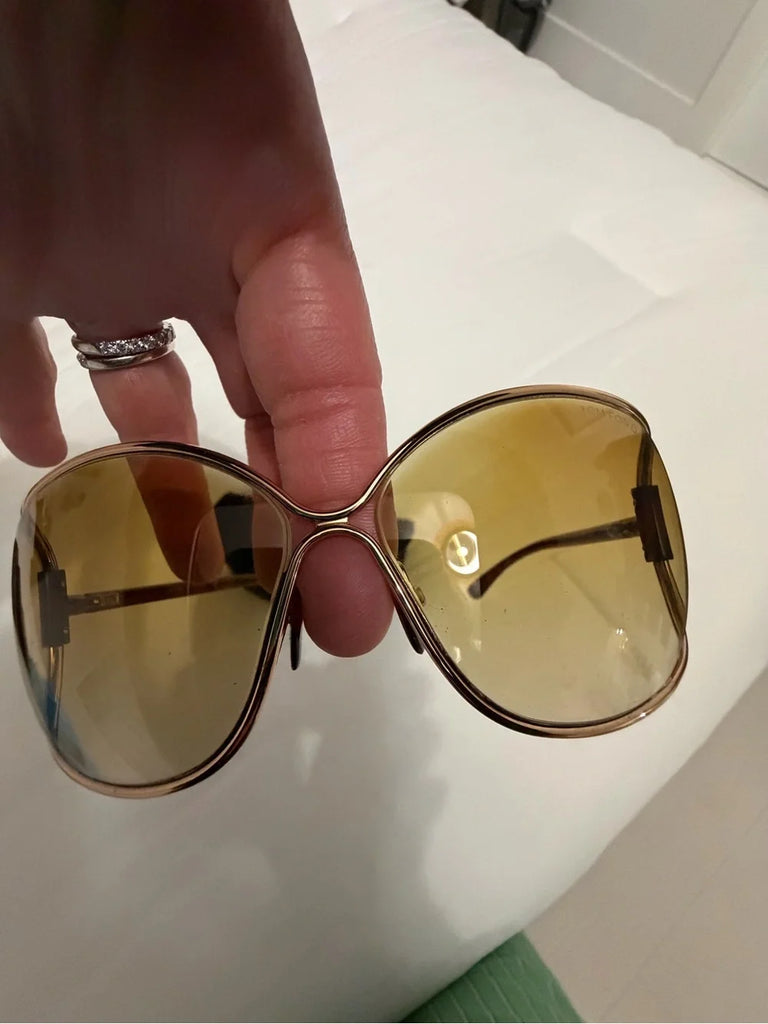 Tom Ford NY. Goldplated Frame, Rose/Brown Gradient lens Butterfly Sunglasses