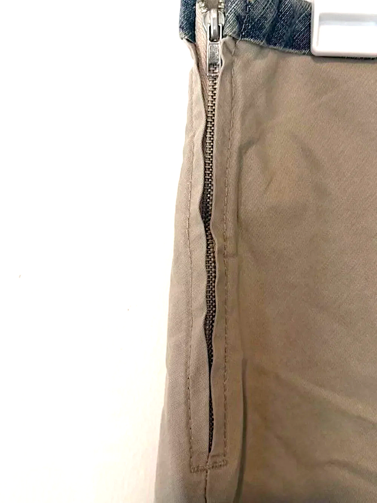 Le Jean de Marithe + Francois Girbaud . Beige Seams Embellishment Skirt