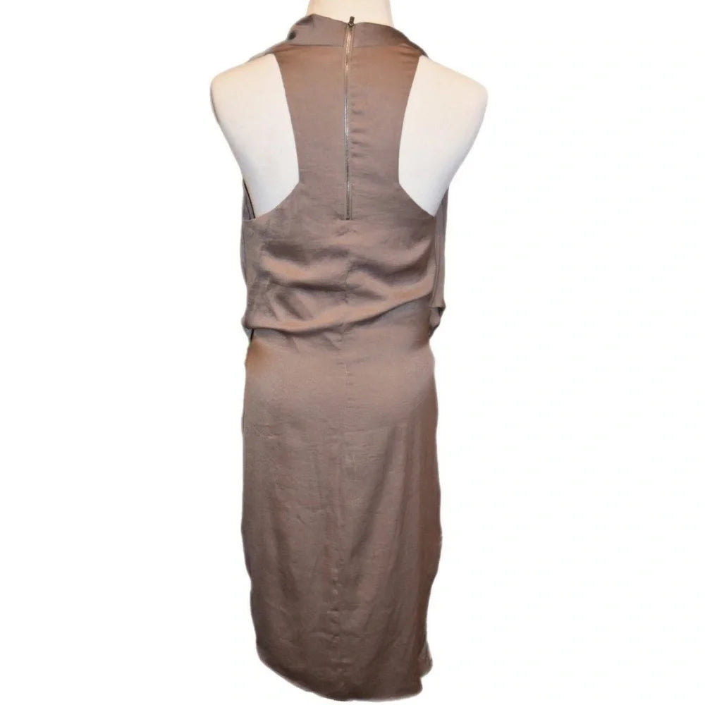 Helmut Lang NY. Gray/Blush undertone Asymmetric Racerback Dress