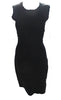 Azzedine Alaia Paris. Black Textured Knit Sheath Dress