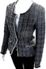Isabel Marant Etoile Paris. Gray Knitted Boucle Raw-Hem One Button Jacket