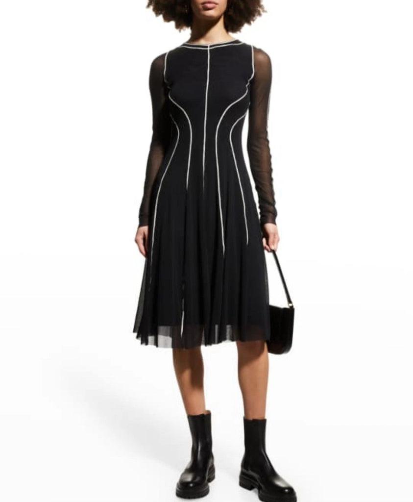 JEAN PAUL GAULTIER PARIS. FUZZI. NEW. NWOT. Long Sleeve Black Tulle Dress