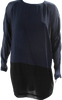 Acne Studios Sweden. Navy/Black Colorblock Long Sleeves Mini Dress