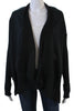 Rick Owens PARIS. Navy Cashmere Two-Toned Open Front Cardigan Sweater
