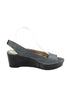 Fendi Italy. Gray Wedge Heel Platform Snake Embossed Slingback Sandals  Size 40