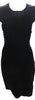 Azzedine Alaia Paris. Black Textured Knit Sheath Dress
