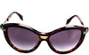 Alexander McQueen UK Tortoise Shell Cat Eye Sunglasses Violet Gradient Lenses