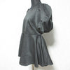 NOBLE JAPAN. 24SS COLLECTION. Black Taffeta Back Open Peplum Blouse