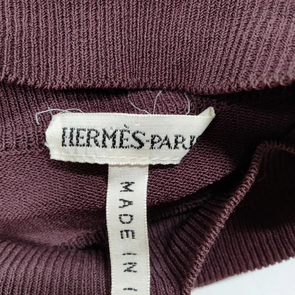 Hermes Paris. Vintage Sleeveless Viscose Mock Neck Top