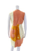 Donna Karan NY. Multi-Color Round Neck Sleeveless Midi Dress