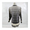 Gucci Italy. Vintage Geo Graphic Print Silk Tie Blouse