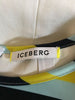 Iceberg Italy. Striped Front Tessuto Nylon, White Back Mini Dress