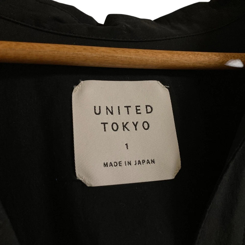 UNITED TOKYO JAPAN. Black Cotton/Poly Blend Shirt Dress