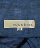 VOUSETES JAPAN. Blue Linen/Poly Blend Long/Maxi Length Skirt