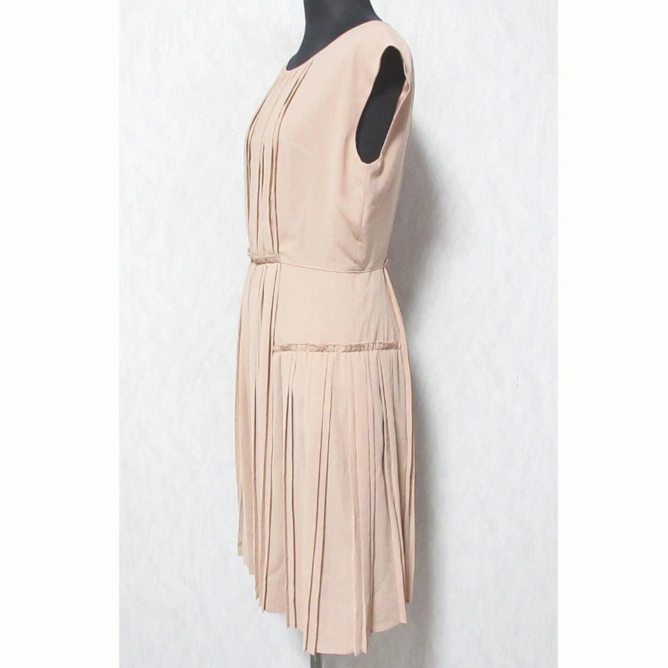 ANAYI JAPAN. Pink, Beige Sleeveless Dress