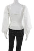 La Ligne NY. White Cotton Square Neck Long Sleeve Blouse