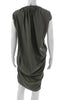 Rick Owens Paris. Lilies Green Cotton Short Sleeve Ruched Dress