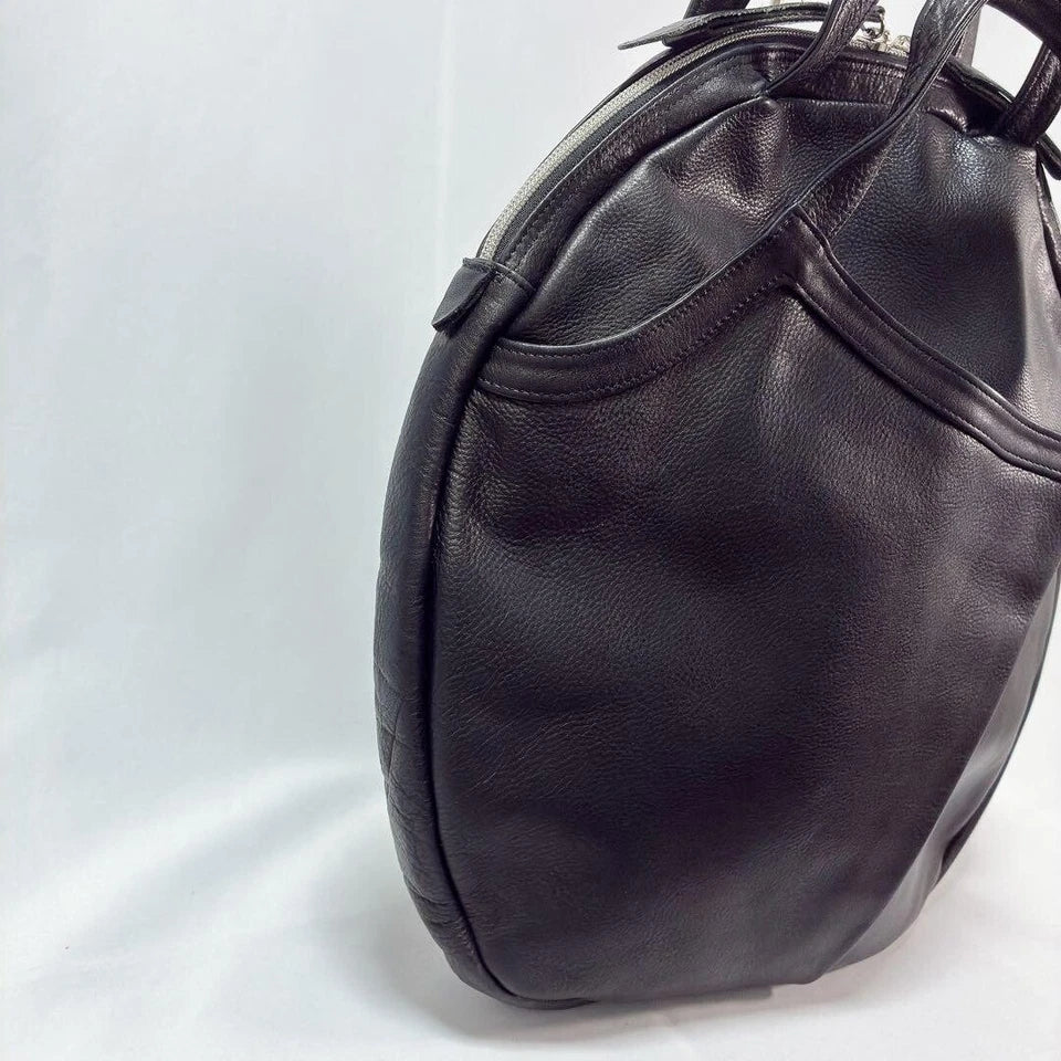 MICHIAMO JAPAN. Black Kip Leather Shoulder Bag / Tote Bag