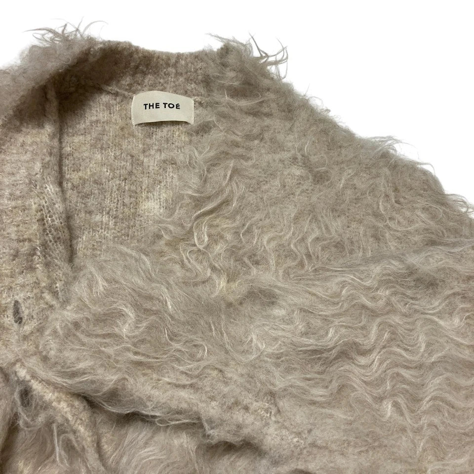 THE TOE JAPAN. Beige Westminster Shaggy Long Cardigan