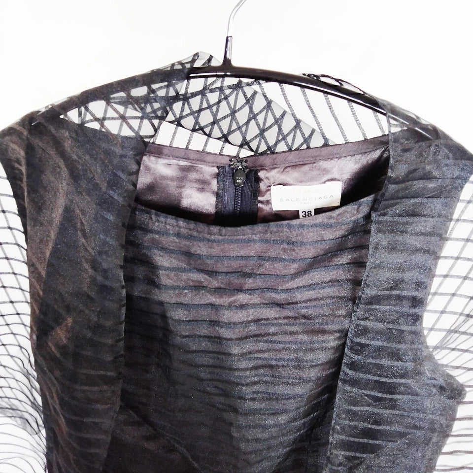 BALENCIAGA JAPAN. Black Vintage Polytech Blend Dress