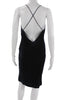 Joseph London. Blue Velour Cowl Neck Sleeveless Rayon/Silk Slip Dress