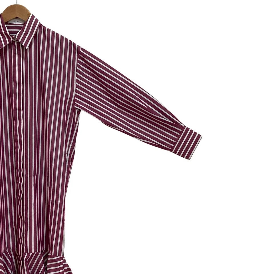 emmi Japan. 22AW Collection Bordeaux Flared Shirt Dress