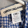 Caron Callahan NYC. Blue Cotton/Tencel Gingham 3/4 Sleeve Maxi Dress