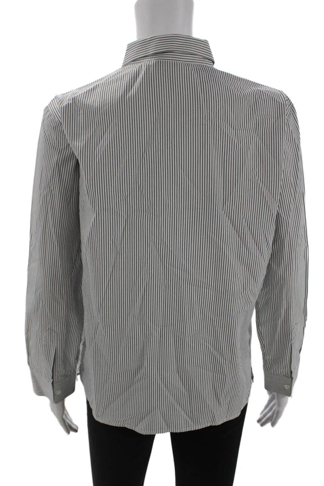 Dries Van Noten, Black Cotton Striped Button-Up Shirt
