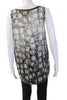Lanvin Paris. Black/Grey Geometric Print Silk Sleeveless Tunic